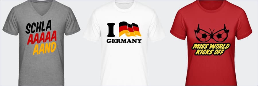 Druckbeispiele für Deutschland EM Shirts